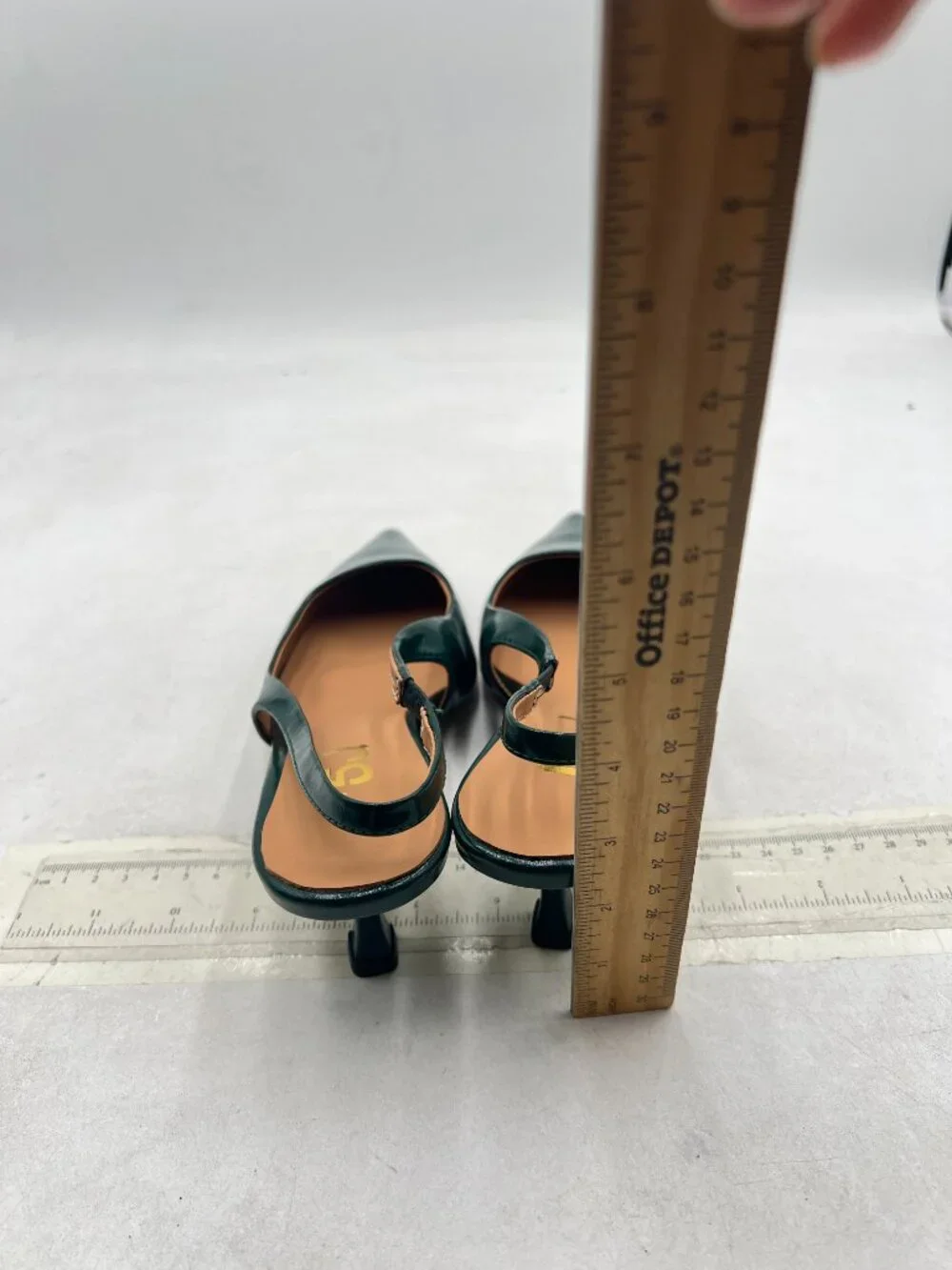 FSJ Dark Green Kitten Heel Slingback Sandals Pointy Toe Sexy Pumps Party Shoes
